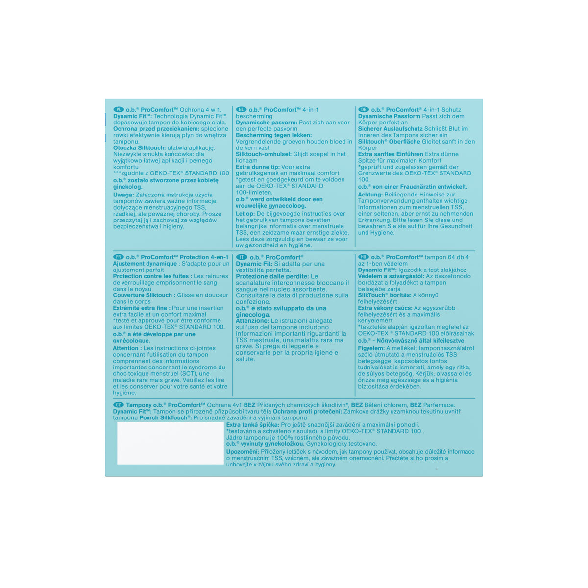 Tampons « ProComfort® Mini 64 pièces » – Protection 4-en-1 d'o.b.®