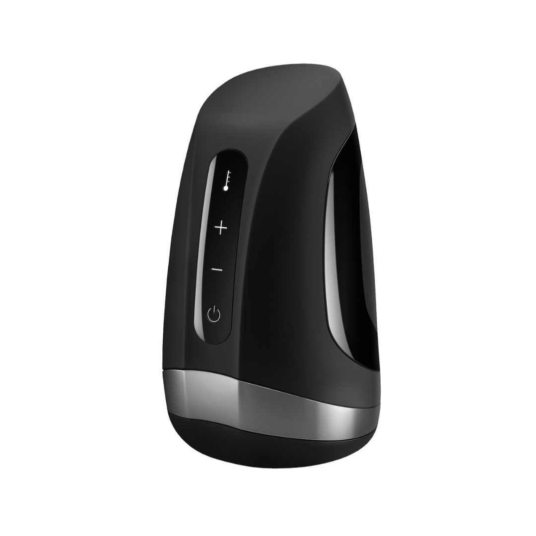 SATISFYER Masturbator "Men Heat Vibration" aus Silikon - mit Hitzefunktion 8.2 cm (schwarz) - loveiu.ch