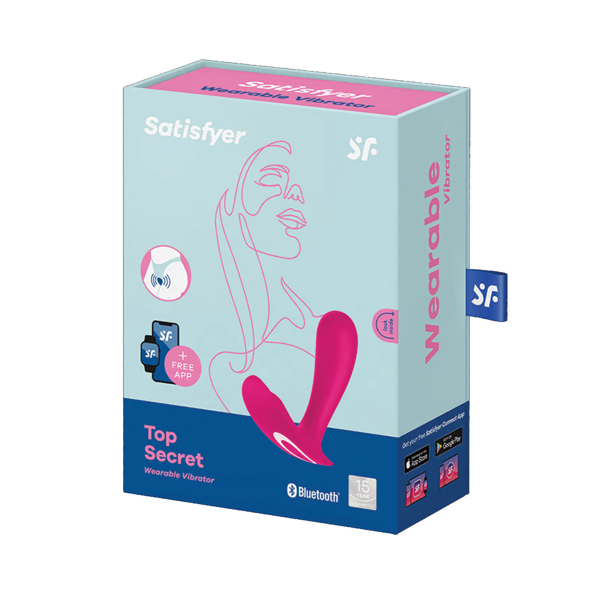 SATISFYER Vibromasseur String « Top Secret » – Contrôle via application 11cm (rose)