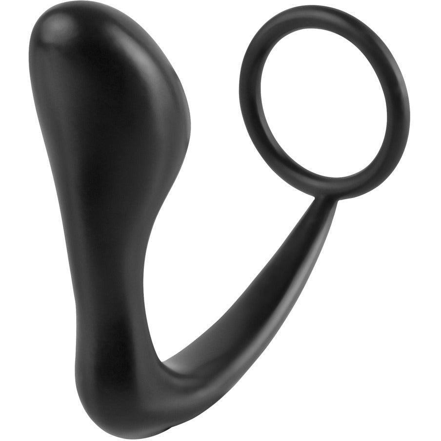 Analplug mit Penisring "Ass-gasm" aus Silikon (schwarz) - loveiu.ch