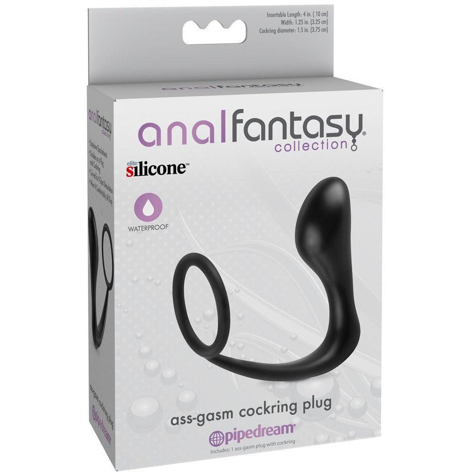 Analplug mit Penisring "Ass-gasm" aus Silikon (schwarz) - loveiu.ch