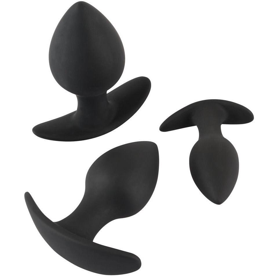 Analplugs "Trainer" aus Silikon - konisch im 3er Set (schwarz) - loveiu.ch