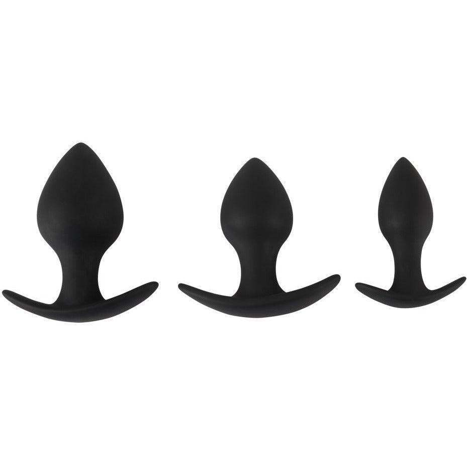 Analplugs "Trainer" aus Silikon - konisch im 3er Set (schwarz) - loveiu.ch