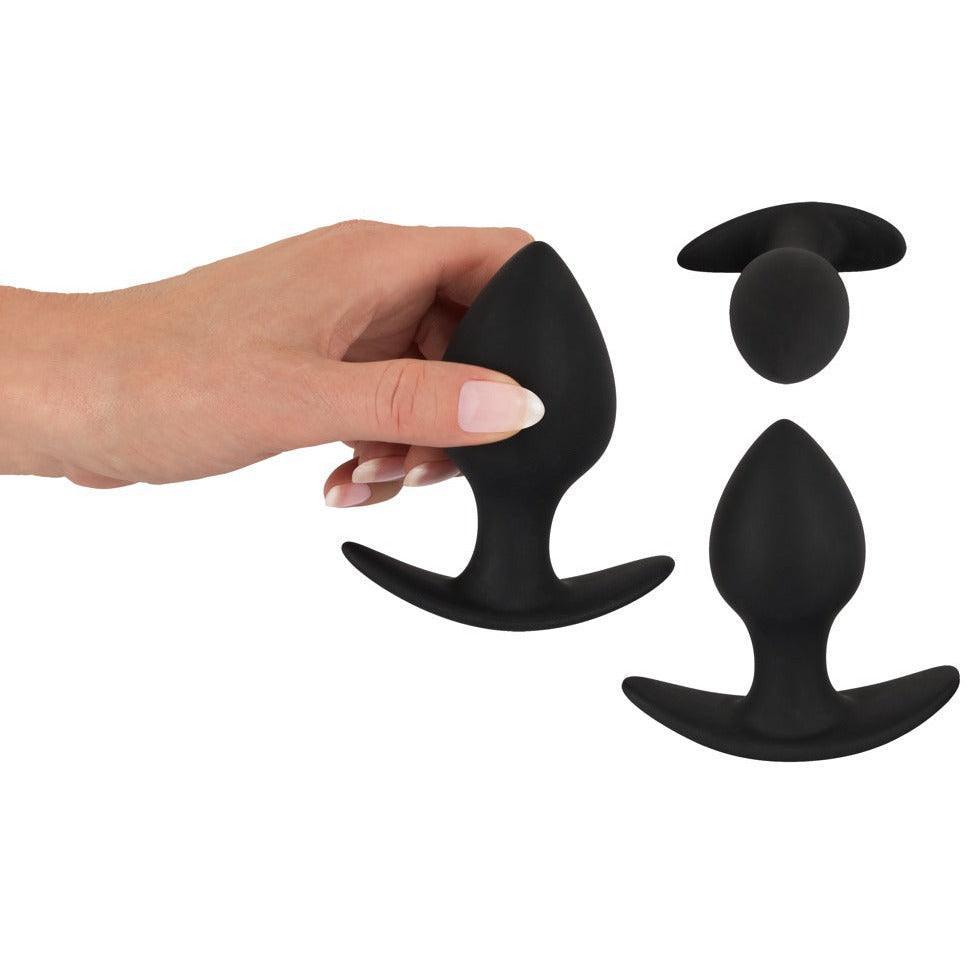 Analplugs "Trainer" aus Silikon - konisch im 3er Set (schwarz) - loveiu.ch