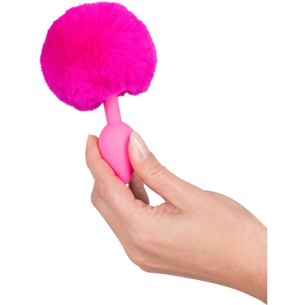 Analplug "Bunny Tail" aus Silikon - konisch Ø 2.8 cm (pink) - loveiu.ch