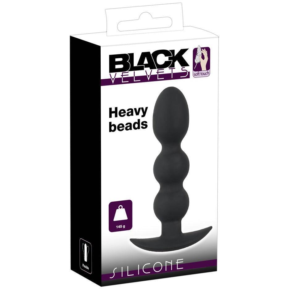 Analplug "Heavy Beads" aus Silikon - Ø 3.2 cm (schwarz) - loveiu.ch