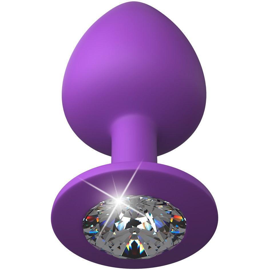 Analplug mit Kristall "L Plug" - Silikon Ø 4.4 cm (violett) - loveiu.ch