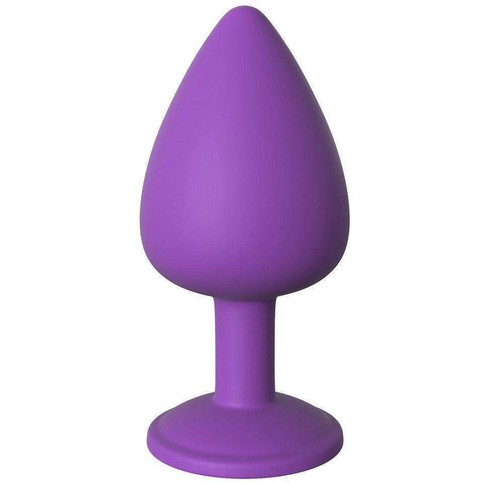 Analplug mit Kristall "L Plug" - Silikon Ø 4.4 cm (violett) - loveiu.ch