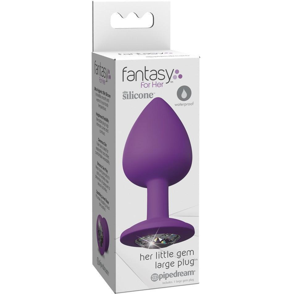 Analplug mit Kristall "L Plug" - Silikon Ø 4.4 cm (violett) - loveiu.ch