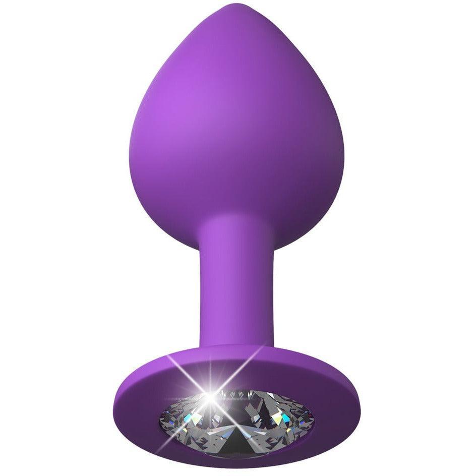 Analplug mit Kristall "M Plug" - Silikon Ø 3.5 cm (violett) - loveiu.ch