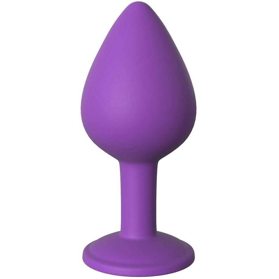 Analplug mit Kristall "M Plug" - Silikon Ø 3.5 cm (violett) - loveiu.ch