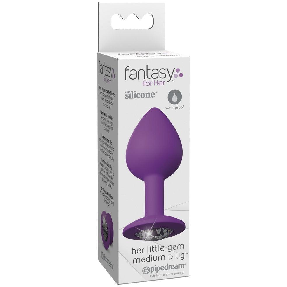 Analplug mit Kristall "M Plug" - Silikon Ø 3.5 cm (violett) - loveiu.ch