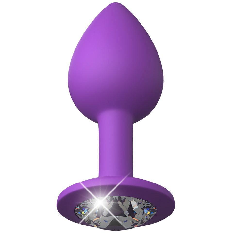 Analplug mit Kristall "S Plug" - Silikon Ø 2.8 cm (violett) - loveiu.ch