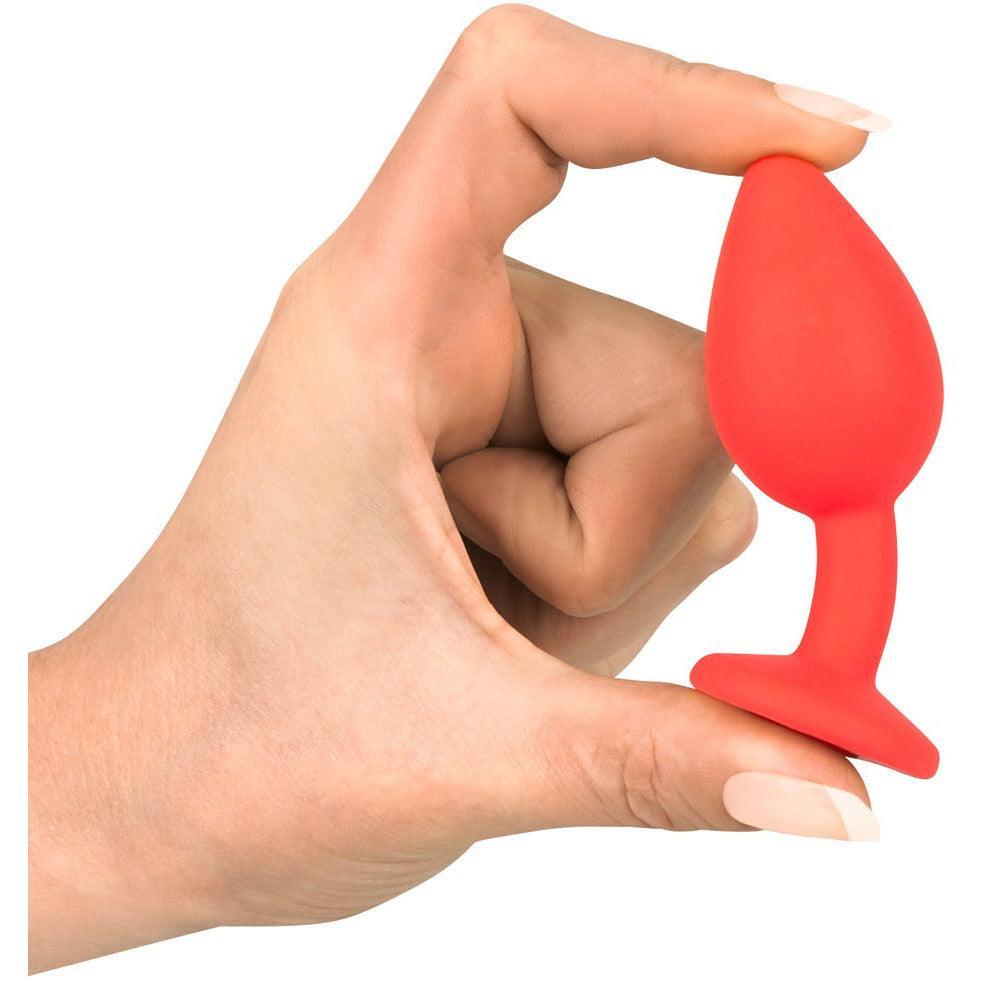 Analplug mit Kristall "S Plug" - Silikon Ø 2.7 cm (rot) - loveiu.ch