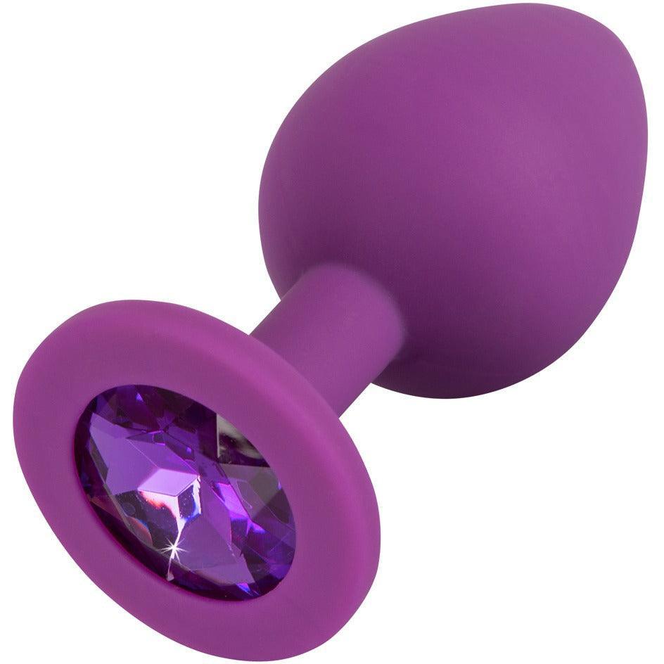 Analplug mit Kristall "M Plug" - Silikon Ø 3.5 cm (violett) - loveiu.ch