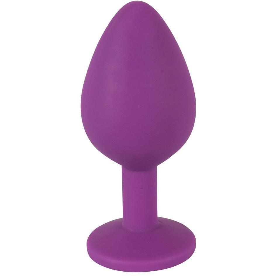 Analplug mit Kristall "M Plug" - Silikon Ø 3.5 cm (violett) - loveiu.ch