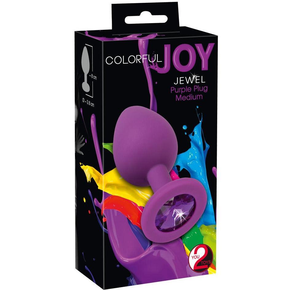 Analplug mit Kristall "M Plug" - Silikon Ø 3.5 cm (violett) - loveiu.ch