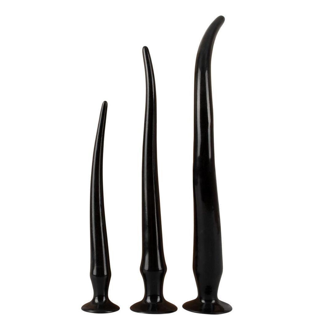 Analplugs / Analschlangen XXL "Super Long Flexible Butt Plug" mit Saugfuss im 3er Set (schwarz) - loveiu.ch