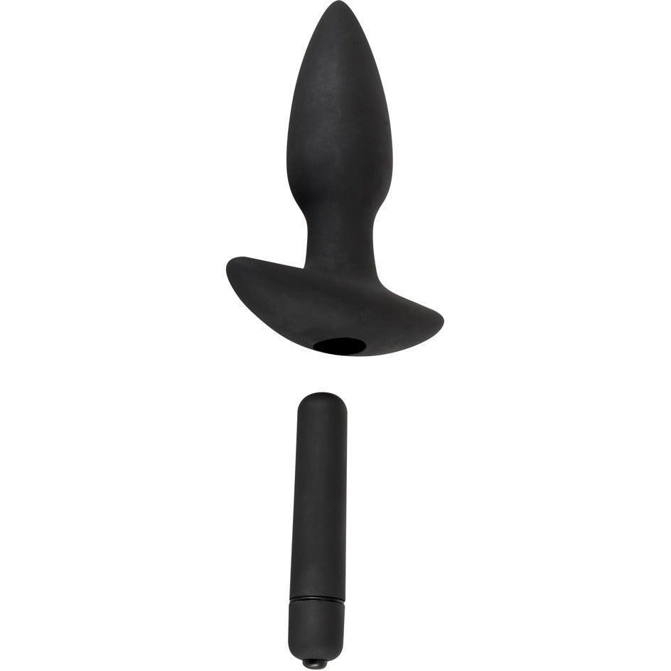 Analplugs mit Vibrator aus Silikon im 4er Set (schwarz) - loveiu.ch