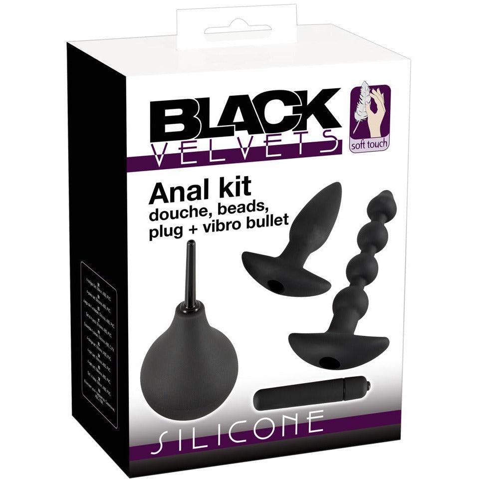 Analplugs mit Vibrator aus Silikon im 4er Set (schwarz) - loveiu.ch
