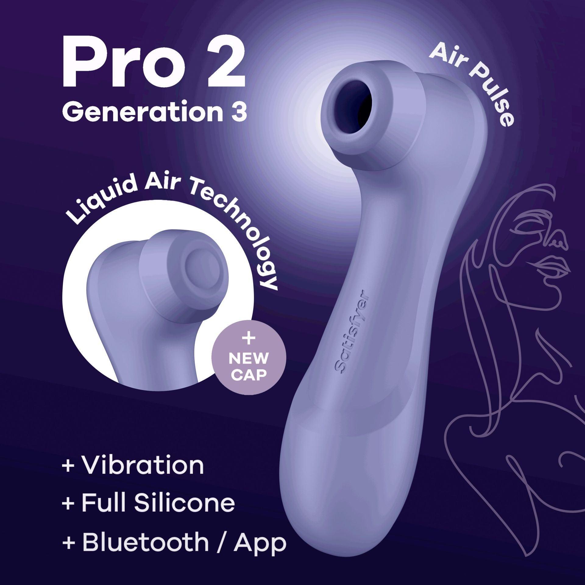 SATISFYER Auflegevibrator "Pro 2 Generation 3" - Airpulse-Technologie 16.4 cm (lila) - loveiu.ch