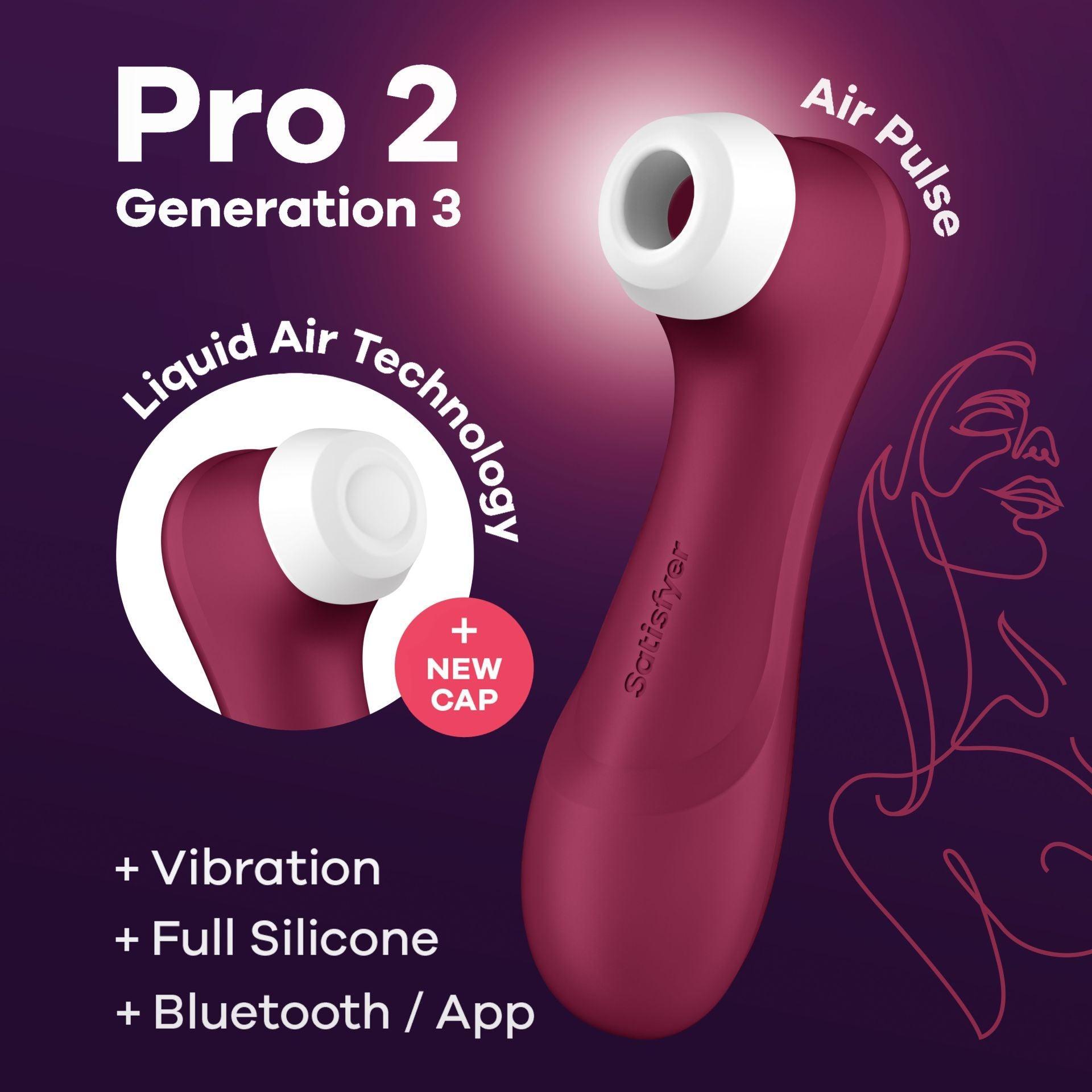 SATISFYER Auflegevibrator "Pro 2 Generation 3" - Airpulse-Technologie 16.4 cm (rot) - loveiu.ch