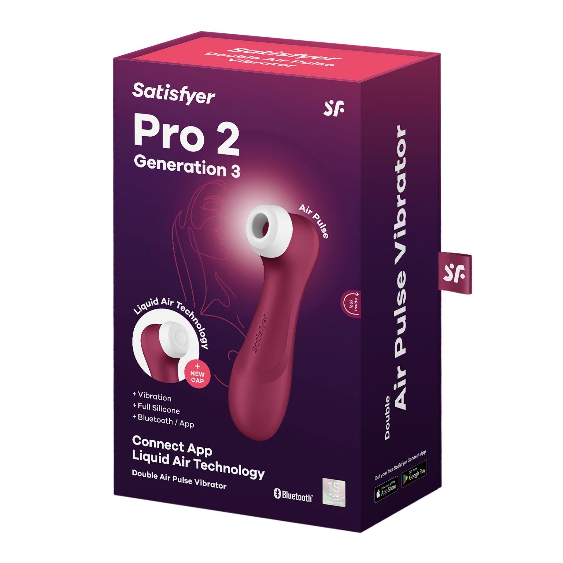 SATISFYER Auflegevibrator "Pro 2 Generation 3" - Airpulse-Technologie 16.4 cm (rot) - loveiu.ch