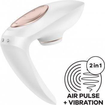 SATISFYER Auflegevibrator "Pro 4 Couples" - Airpulse-Technologie 16.4 cm (weiss) - loveiu.ch