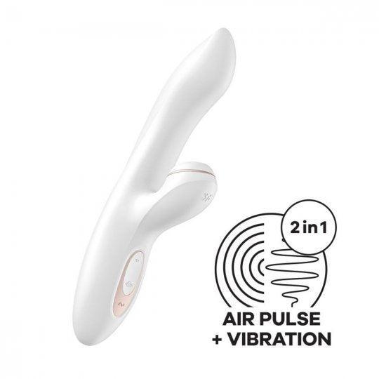 SATISFYER G-Punkt Vibrator "Pro G-Spot Rabbit" mit Klitorisreizer - Airpulse-Technologie 22 cm (weiss) - loveiu.ch