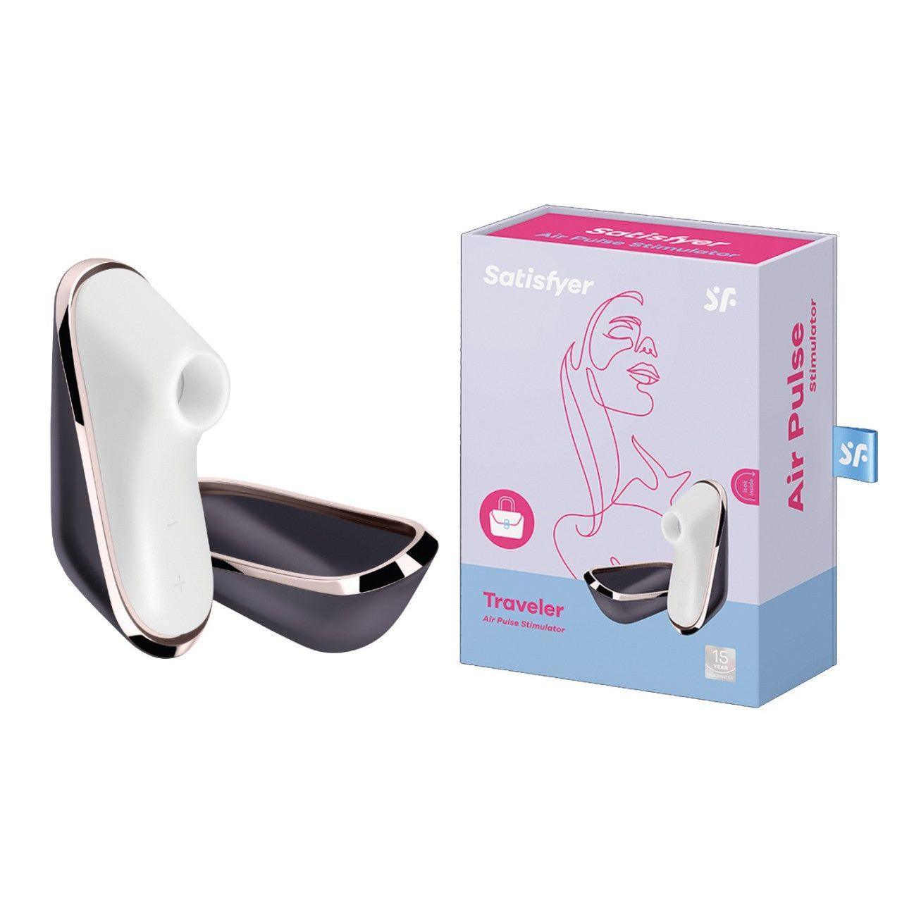 SATISFYER Auflegevibrator "Pro Traveler" - Airpulse-Technologie 10.7 cm (schwarz/weiss) - loveiu.ch