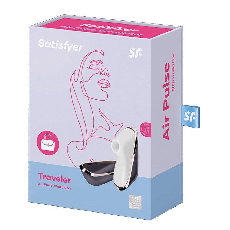 SATISFYER Auflegevibrator "Pro Traveler" - Airpulse-Technologie 10.7 cm (schwarz/weiss) - loveiu.ch