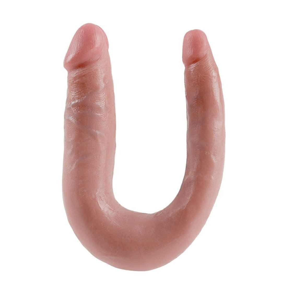 Doppeldildo "Double Trouble" mit Saugfuss - zweifache Stimulation 30 cm (hautfarben hell) - loveiu.ch