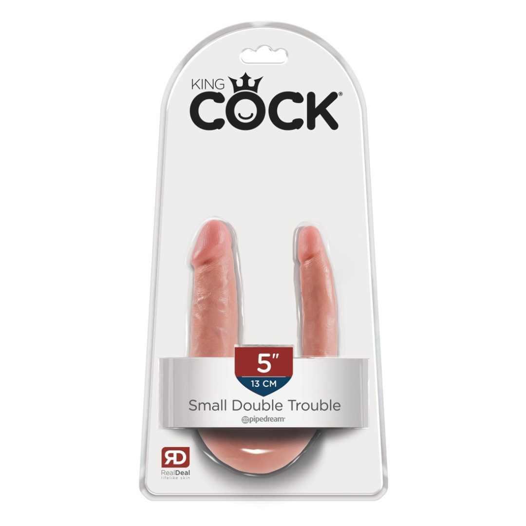 Doppeldildo "Double Trouble" mit Saugfuss - zweifache Stimulation 30 cm (hautfarben hell) - loveiu.ch