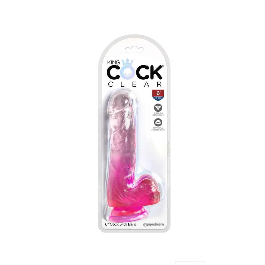 Dildo mit Hoden & Saugnapf - 17.8 cm (Pinkverlauf) - loveiu.ch