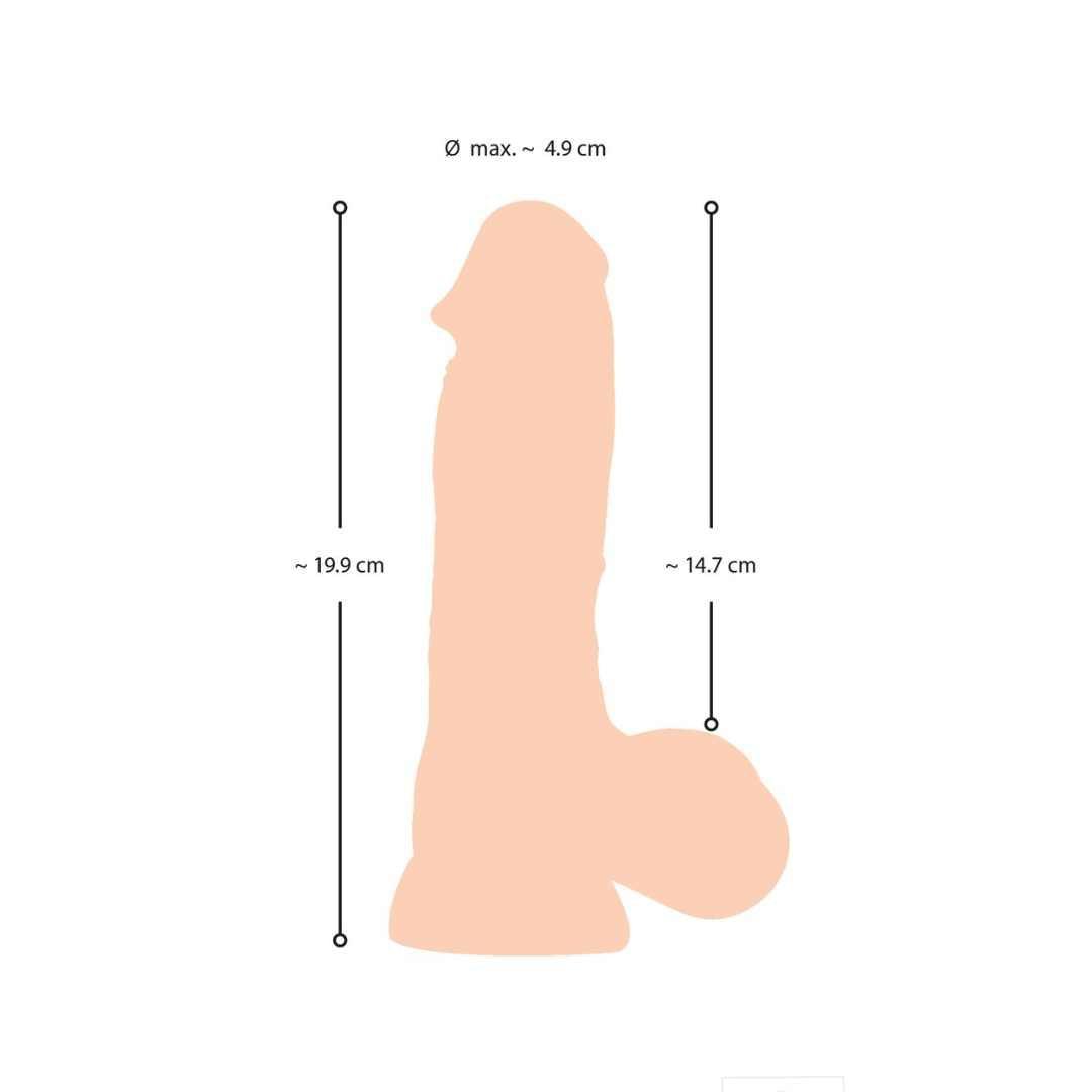 Dildo mit Saugfuss und Hoden - bewegliche Haut 20 cm (hautfarben hell) - loveiu.ch