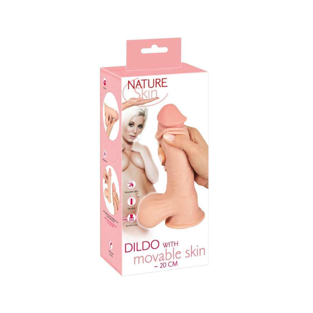Dildo mit Saugfuss und Hoden - bewegliche Haut 20 cm (hautfarben hell) - loveiu.ch