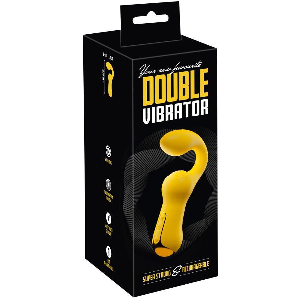 Vibrator "Double Vibrator" - doppelte Stimulation 18.4 cm (gelb) - loveiu.ch
