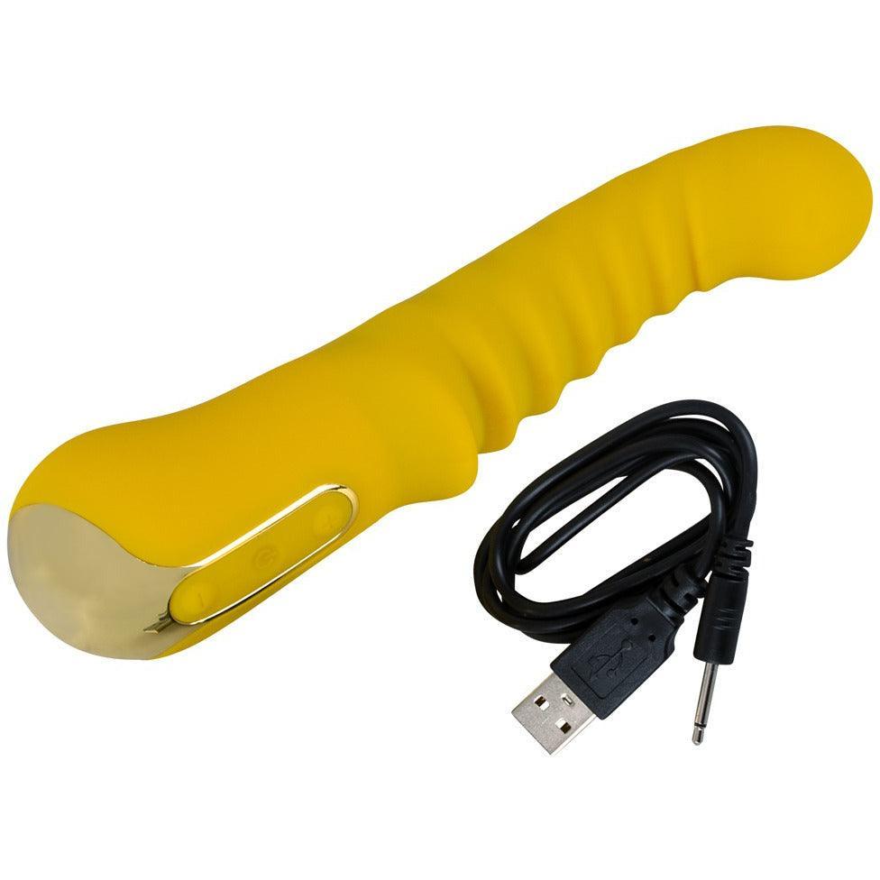 G-Punkt Vibrator aus Silikon - Soft-Touch-Textur 20 cm (gelb) - loveiu.ch