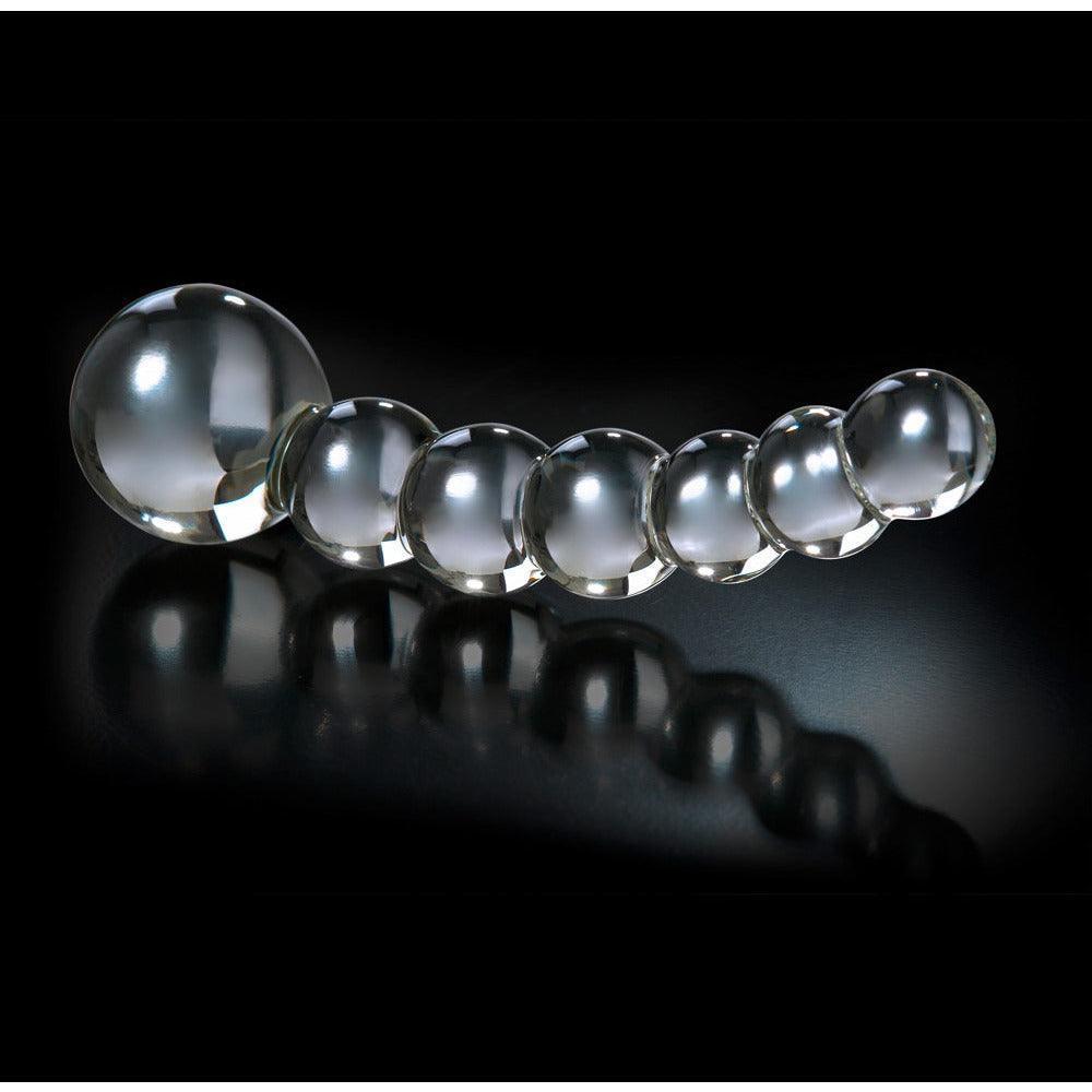 Glasdildo "No. 66" intensive Kugelstruktur - handgemachter Dildo 12 cm (transparent) - loveiu.ch
