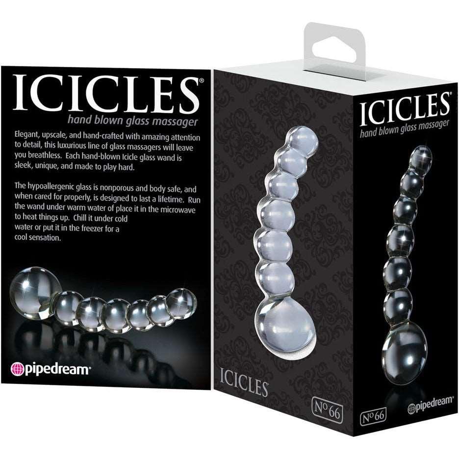 Glasdildo "No. 66" intensive Kugelstruktur - handgemachter Dildo 12 cm (transparent) - loveiu.ch