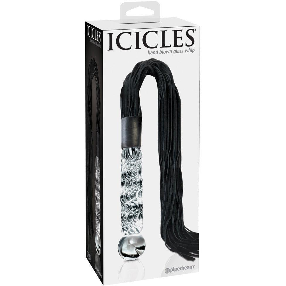 Glasdildo mit Peitsche - strukturierter Dildo 17 cm (transparent) - loveiu.ch