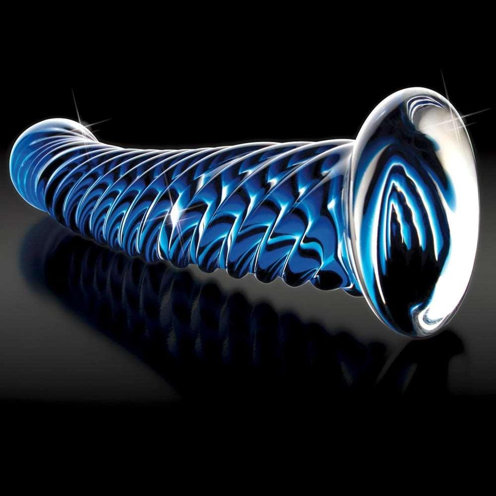 Glasdildo "No 29" intensive Reizstruktur - handgemachter Dildo (blau/transparent) - loveiu.ch