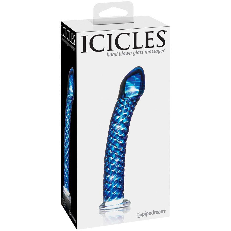 Glasdildo "No 29" intensive Reizstruktur - handgemachter Dildo (blau/transparent) - loveiu.ch