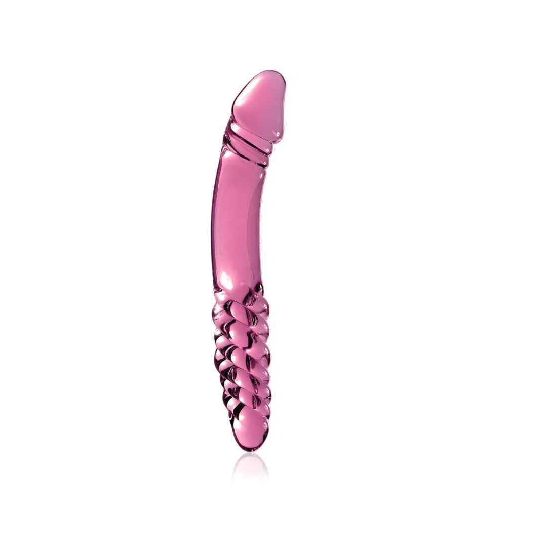 Glasdildo "No. 57" mit Reizstruktur - handgefertigt 23 cm (pink) - loveiu.ch
