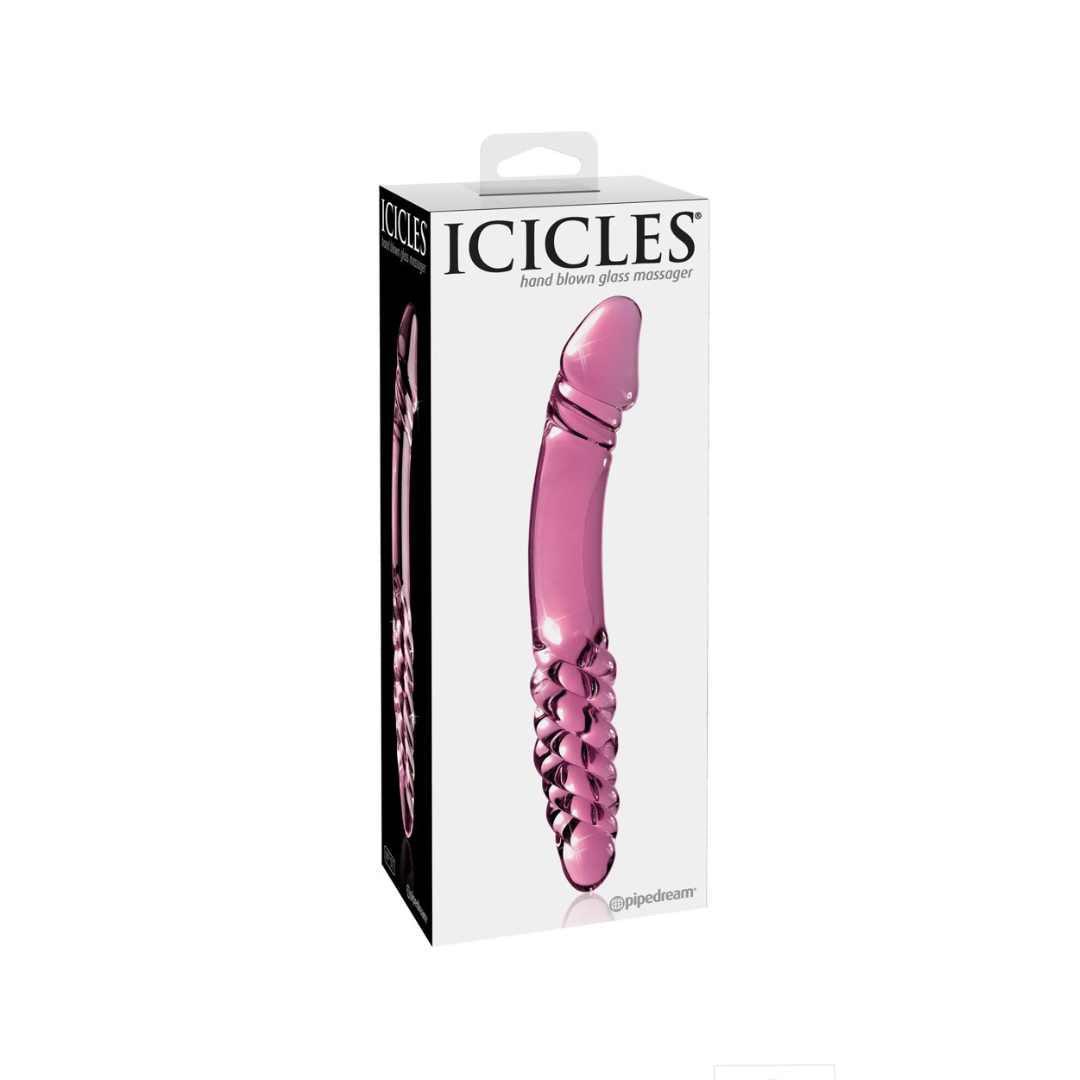 Glasdildo "No. 57" mit Reizstruktur - handgefertigt 23 cm (pink) - loveiu.ch