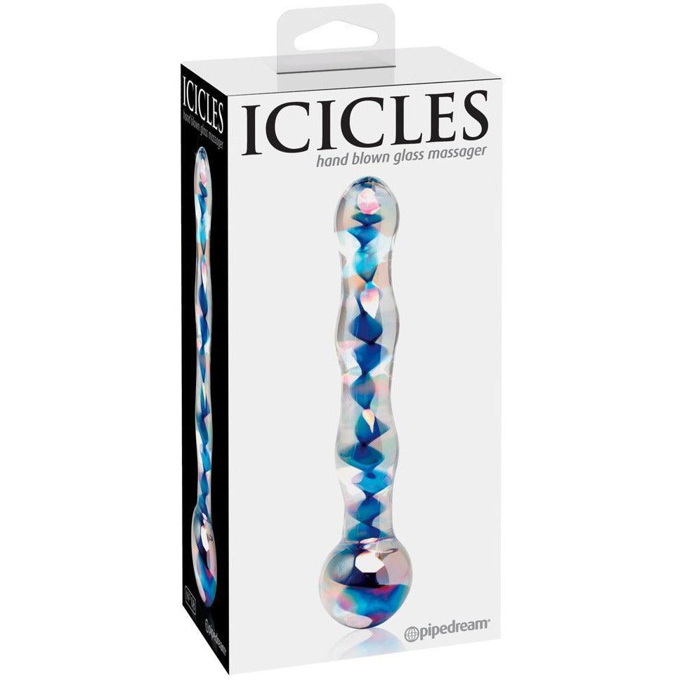 Glasdildo "No. 8 luxuslinie" heiss & kalt erleben - handgemachter Dildo 17.5 cm (transparent/blau) - loveiu.ch