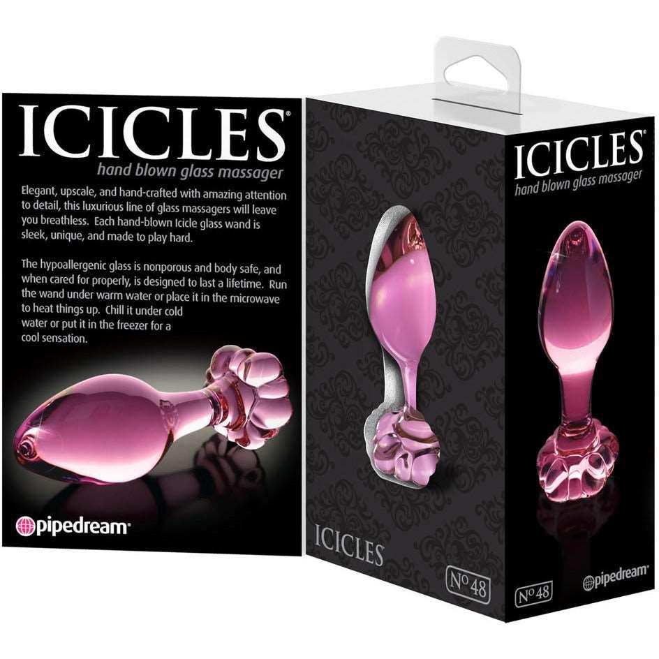 Glasplug "No. 48" Plug heiss & kalt erleben - Ø 3.5 cm (pink transparent) - loveiu.ch