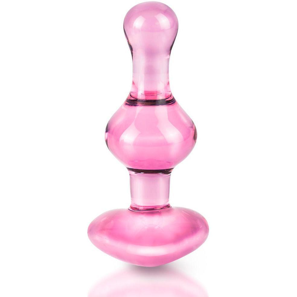 Glasplug "No. 75" Plug mit intensiver Kugelstruktur - Ø 3.4 cm (pink transparent) - loveiu.ch