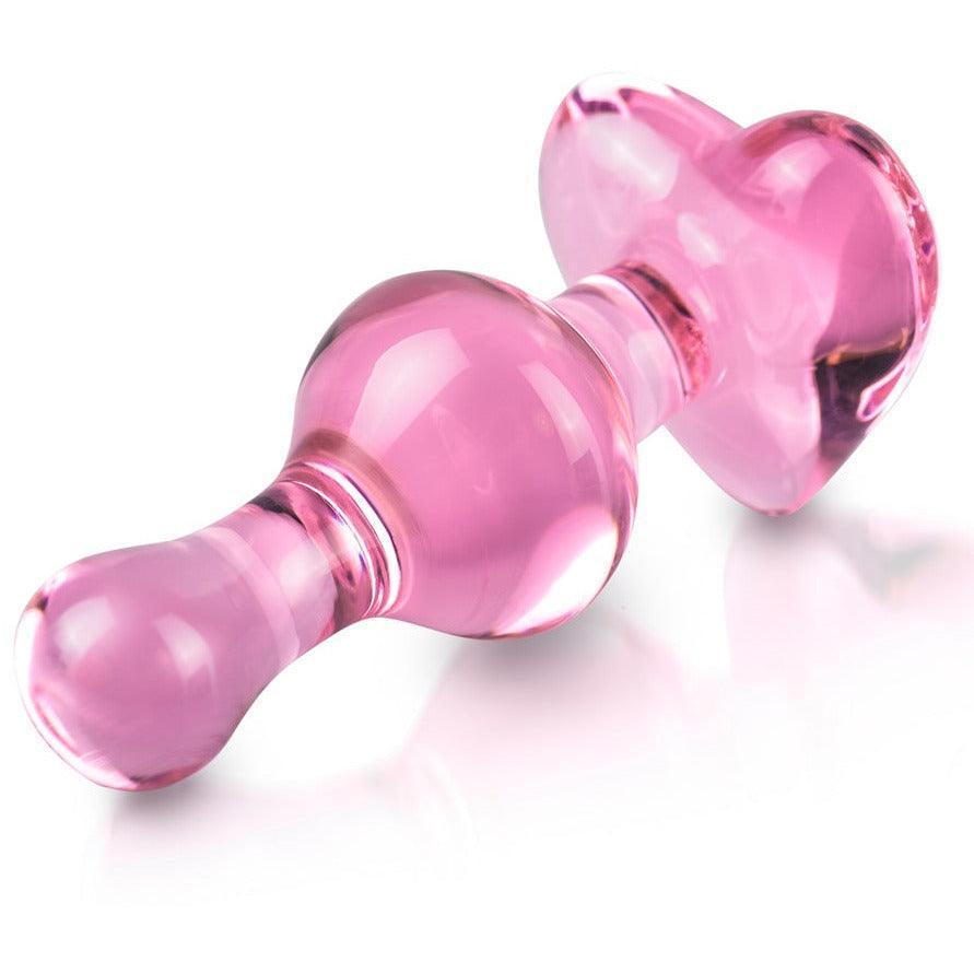 Glasplug "No. 75" Plug mit intensiver Kugelstruktur - Ø 3.4 cm (pink transparent) - loveiu.ch