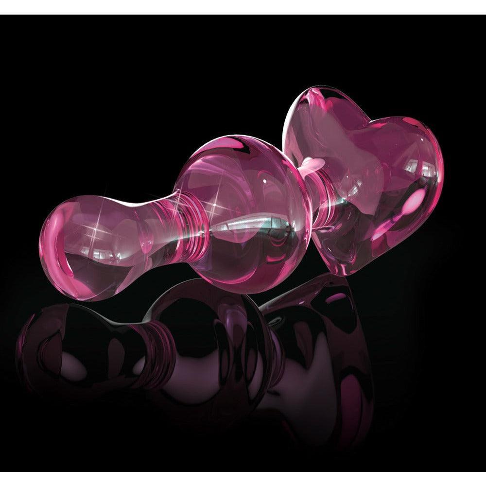 Glasplug "No. 75" Plug mit intensiver Kugelstruktur - Ø 3.4 cm (pink transparent) - loveiu.ch